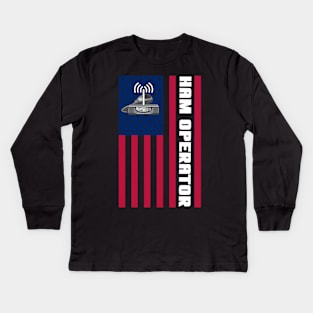 HAM RADIO OPERATOR: Ham Operator American Flag Kids Long Sleeve T-Shirt